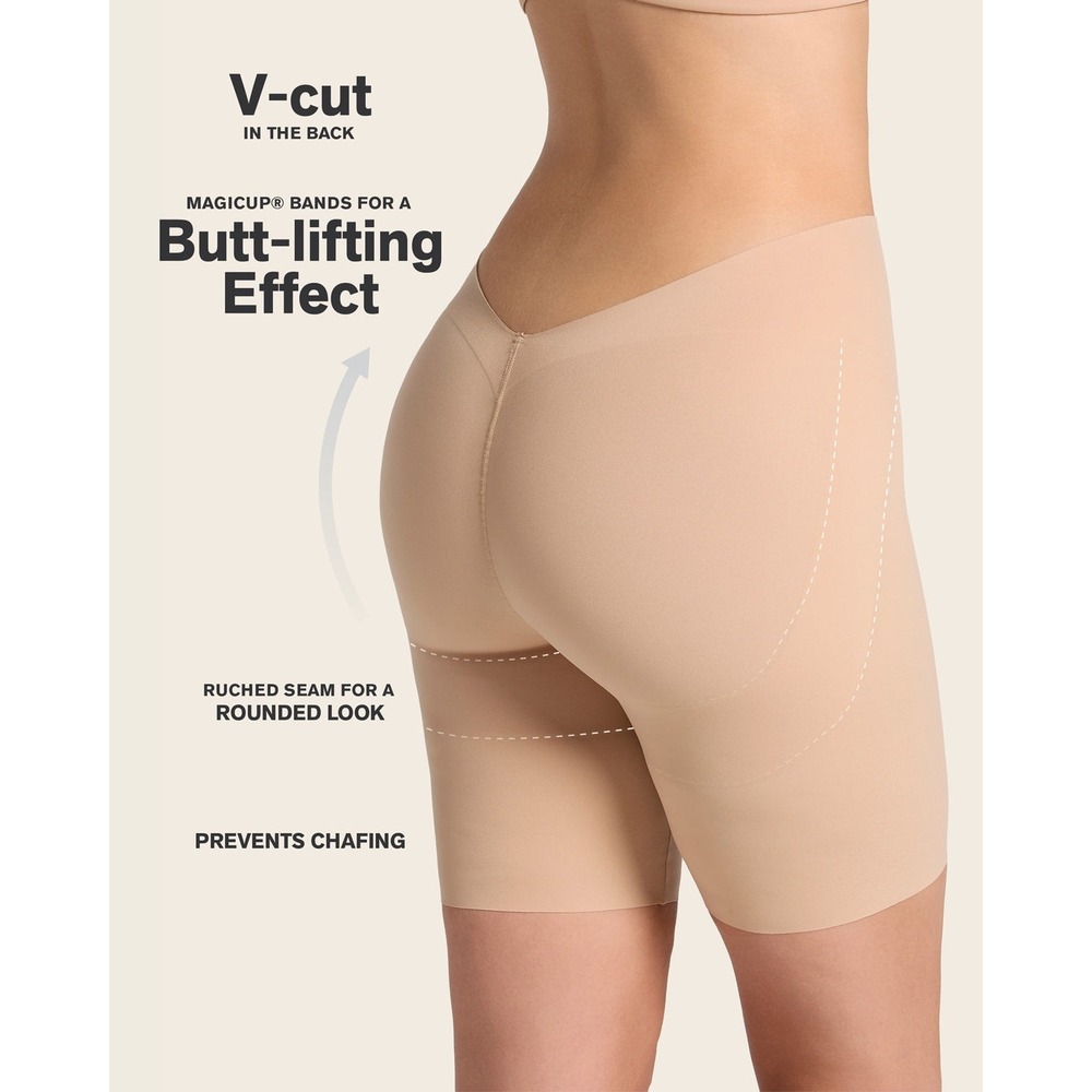 Leonisa Undetectable Sculpting Full Coverage Shaper Shorts Nude LARGE NWT 092063
